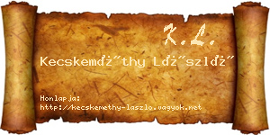 Kecskeméthy László névjegykártya