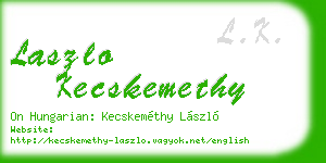 laszlo kecskemethy business card