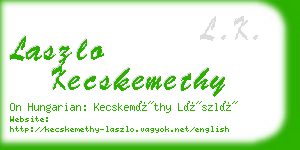 laszlo kecskemethy business card